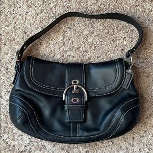 Black leather Coach handbag